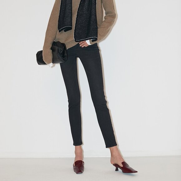 CHICJOC High-Waist Fleece-Lined Skinny Jeans – Smoke Gray, Size 40 - Picture 3 of 14